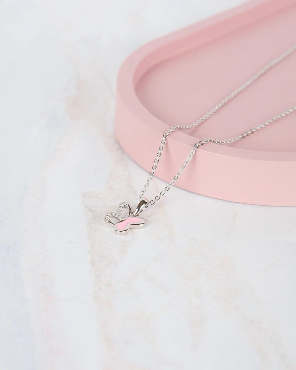 Pink Butterfly Necklace