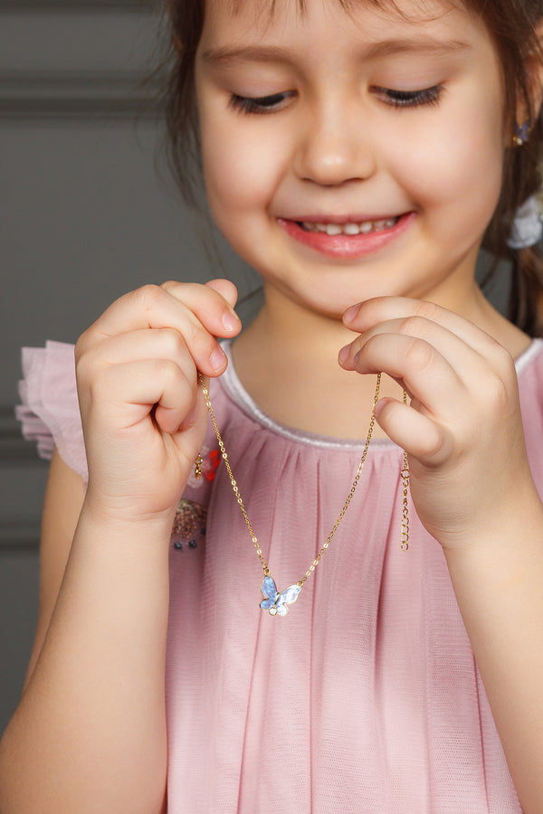 Lavender butterfly necklace