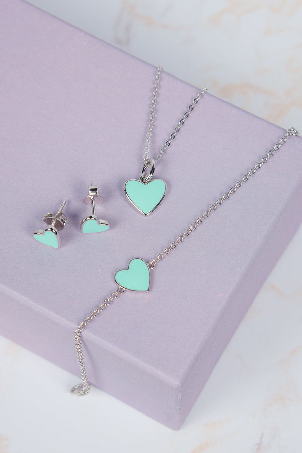 Mint heart necklace