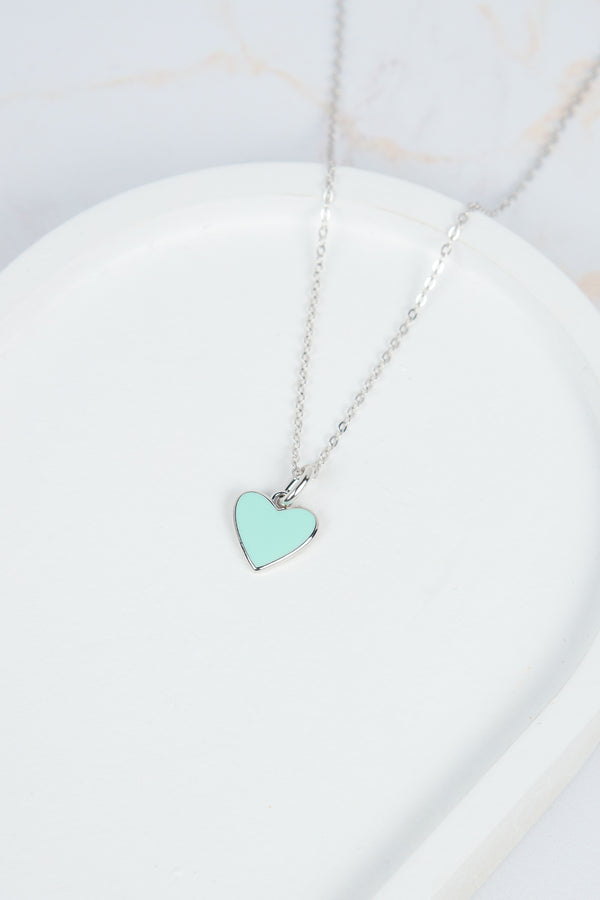 Mint heart necklace