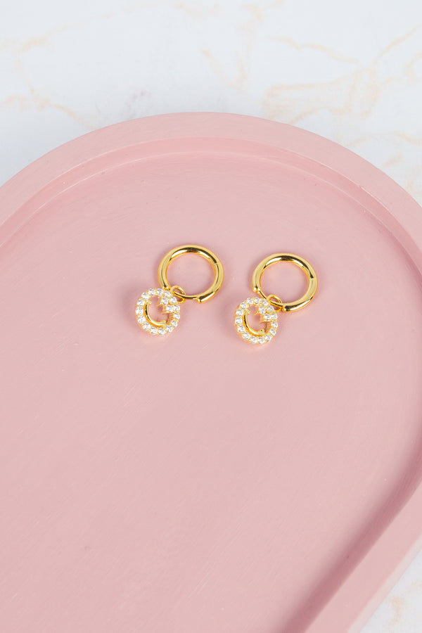 Smile gold plated earrings