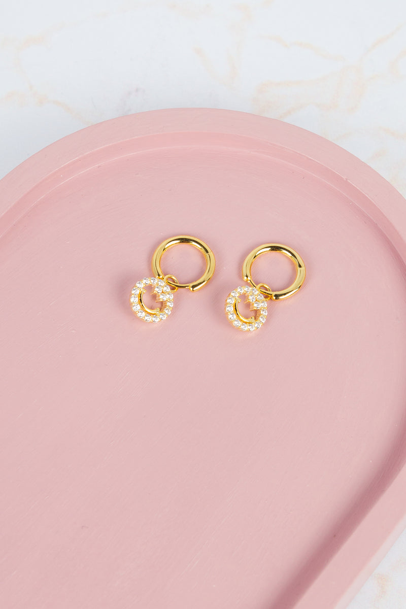 Smile gold plated earrings