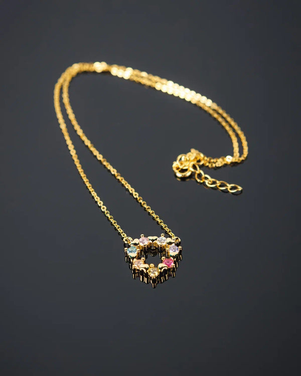 Golden shine heart necklace