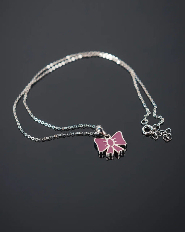 Pink baby bow necklace