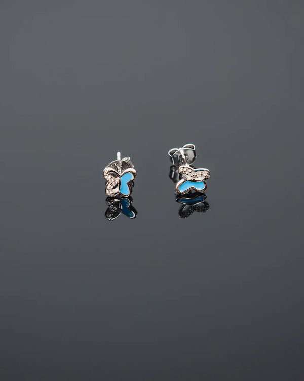 Light blue butterfly earrings