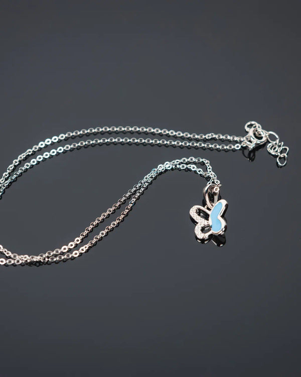 Light blue butterfly necklace