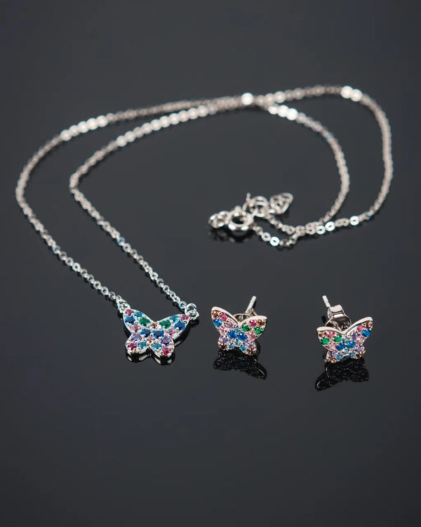 Rainbow butterfly necklace